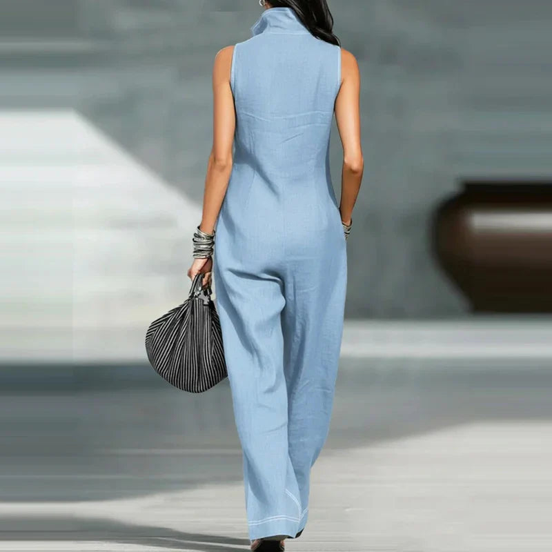 Brenda Ärmelloser Jumpsuit mit weitem Schnitt