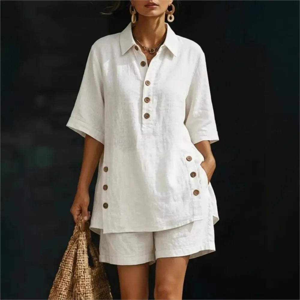 Martha Kurzarm-Button-Up-Set