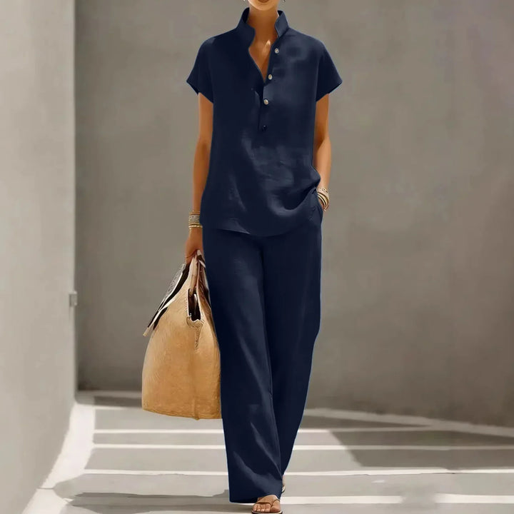 Vespera Atmungsaktives Leinen-Outfit im Set