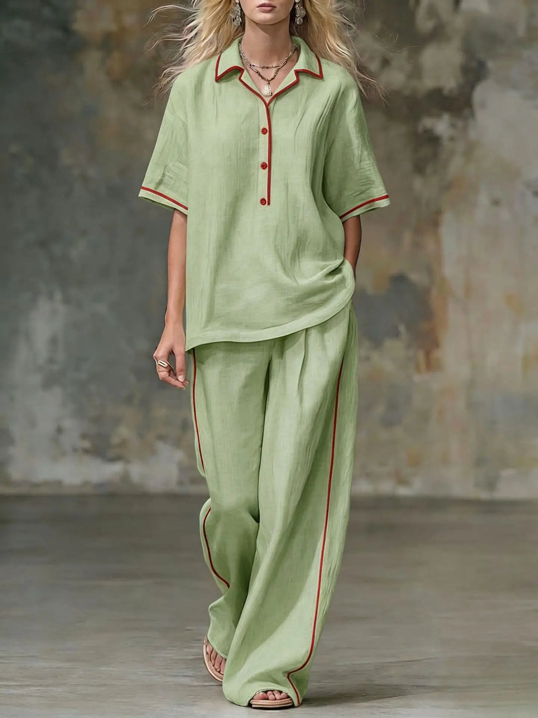 Margaux Bequemes Weitbein-Hosen-Set