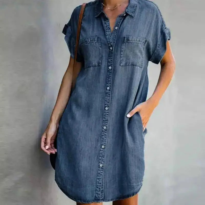 Regency Denim Hemdkleid mit Knopfverschluss