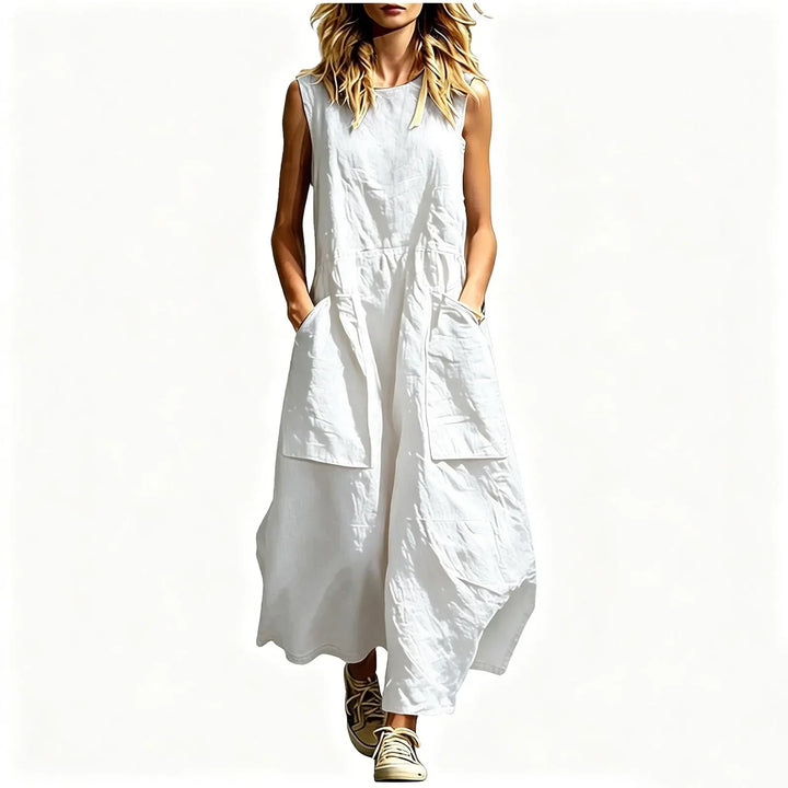 Maren Linen Pocket Maxi Dress