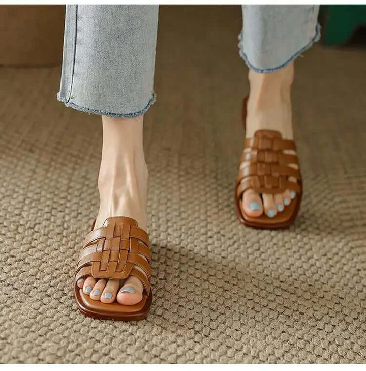 Rory Komfort Leder Flache Sandalen