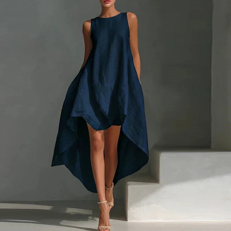 Riley High-Low Maxi Dress with Flowy Design