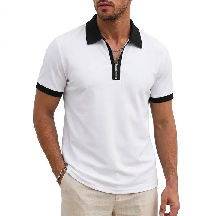 David Atmungsaktives Polo-Shirt mit Reißverschluss