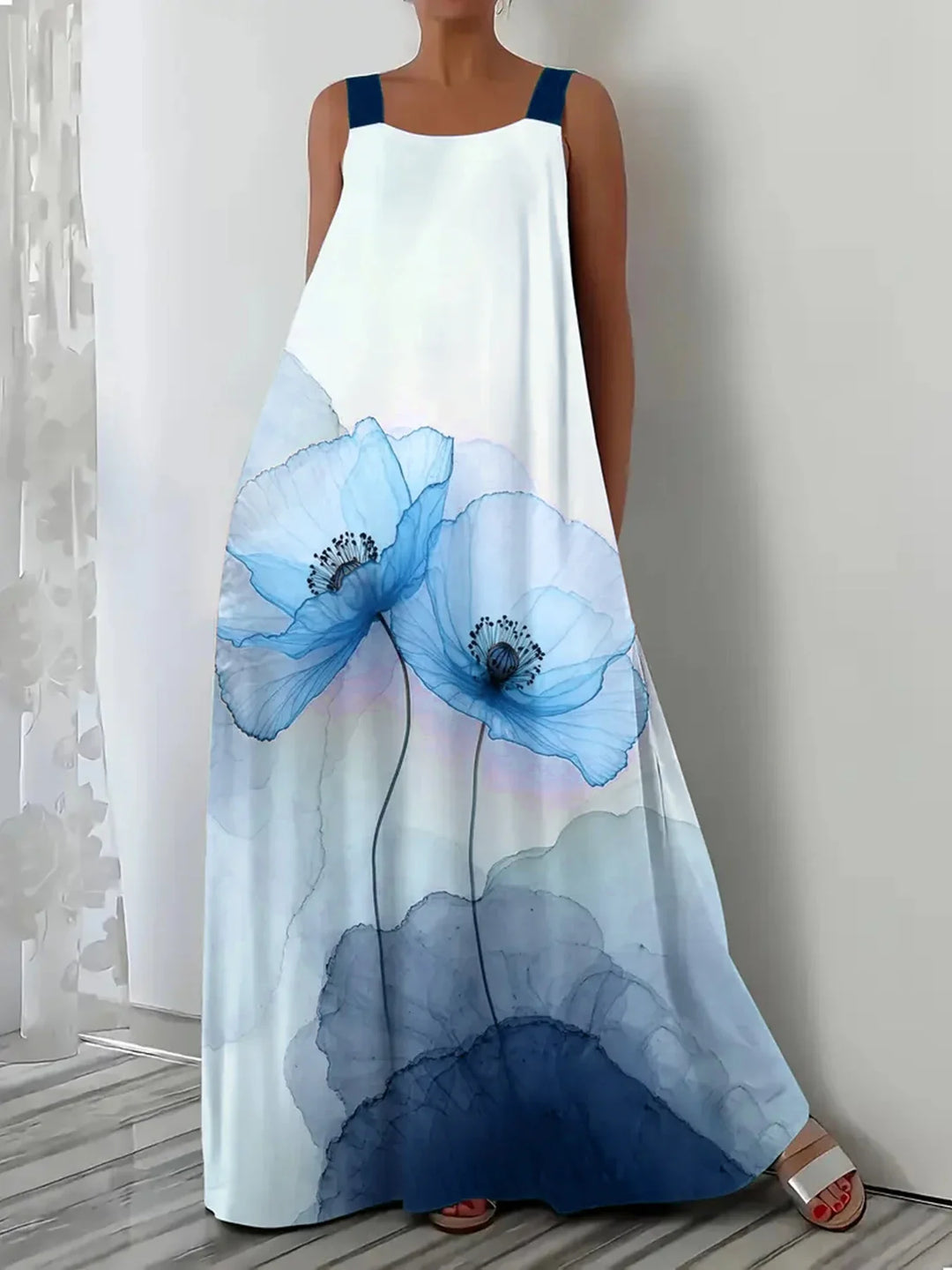 Jessy Ärmelloses Maxi-Kleid mit Blumenmuster