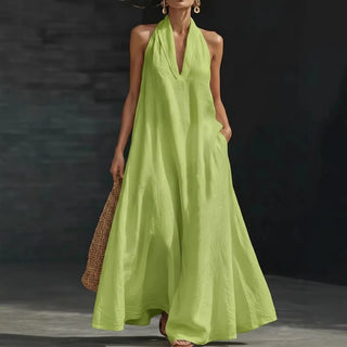 Darlene Fließendes Leinen Maxi-Kleid