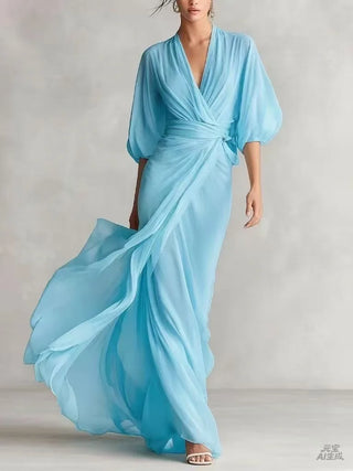 Vanessa V-Neck Chiffon Dress