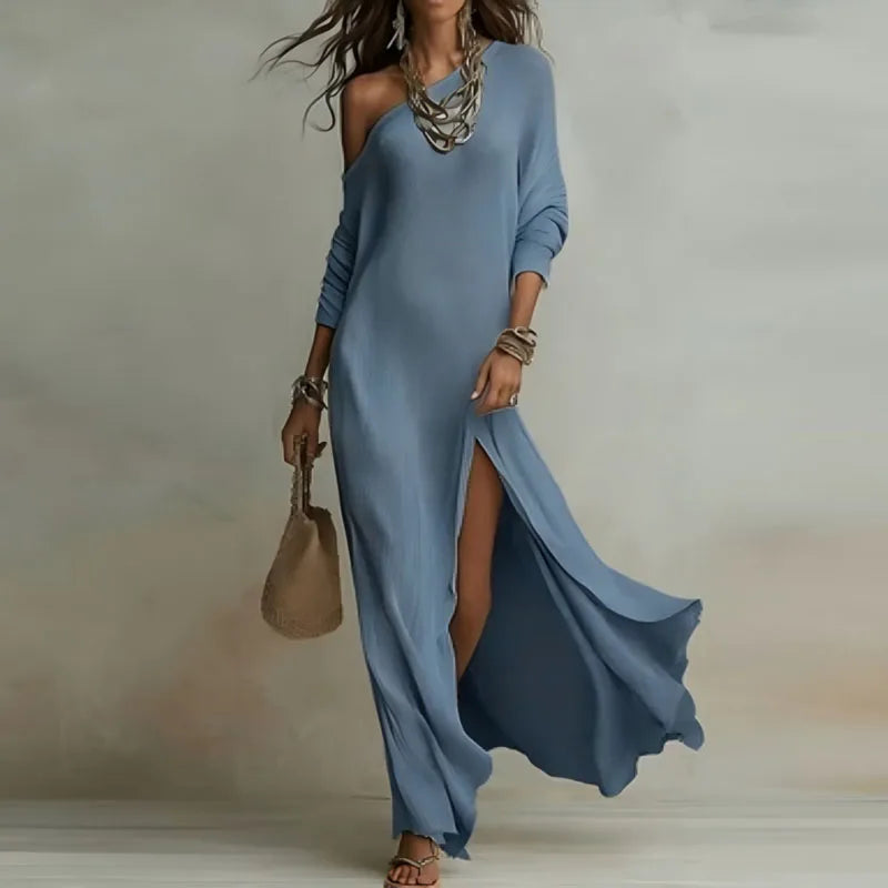 Elenora One-Shoulder Knit Dress