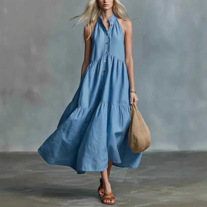 Carol Flowing Halter Midi Dress