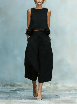 Katana Ruffle Crop Top Set