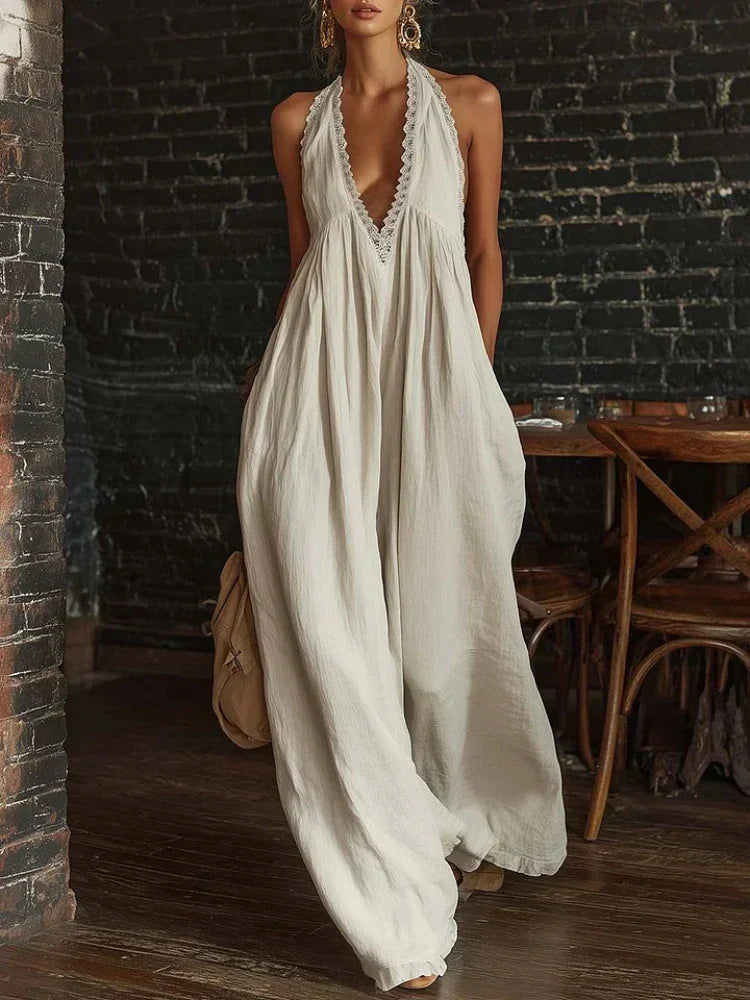 Maxikleid mit Spitzenbesatz von Helena