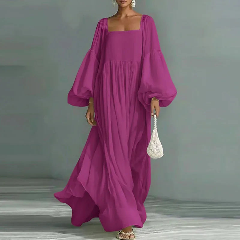 Azolla Maxikleid mit quadratischem Dekolleté