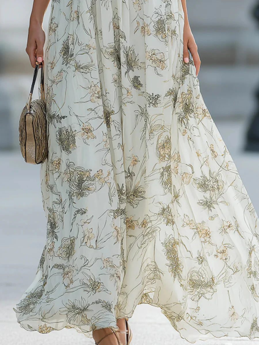 Fiona Elegantes Fließendes Maxikleid mit Trägern