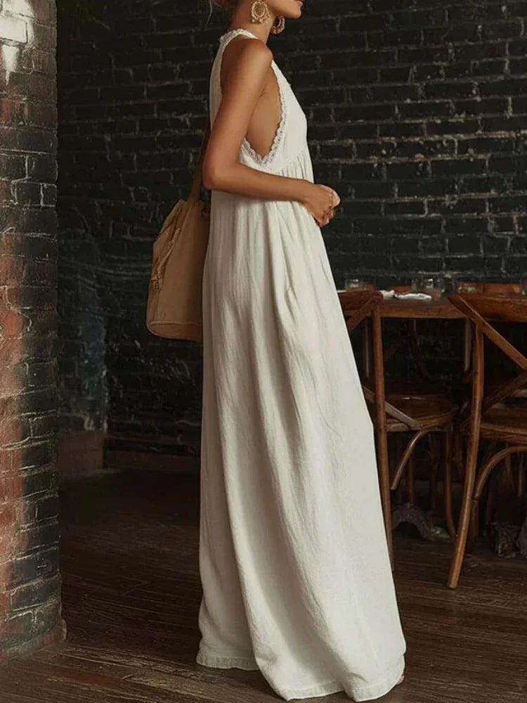 Maxikleid mit Spitzenbesatz von Helena