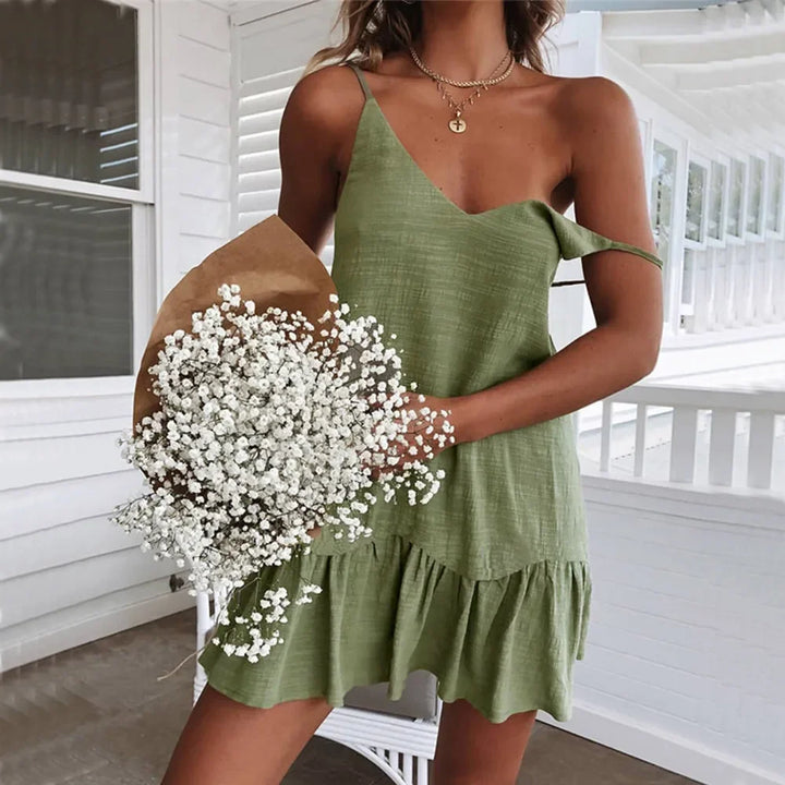Liora Linen Ruffled Summer Dress