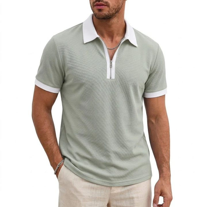 David Atmungsaktives Polo-Shirt mit Reißverschluss