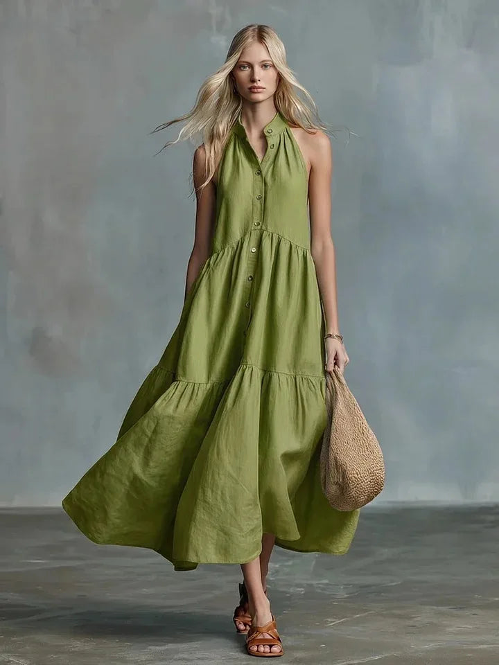 Carol Flowing Halter Midi Dress