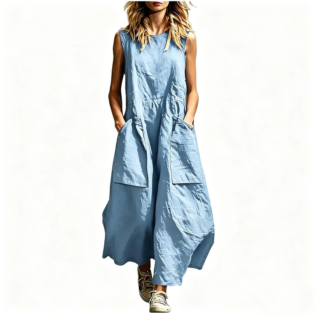 Maren Linen Pocket Maxi Dress