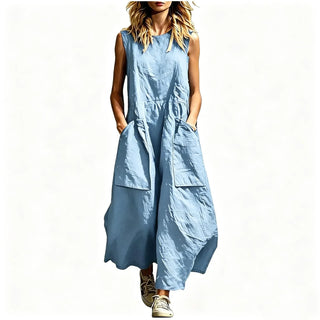 Maren Linen Pocket Maxi Dress
