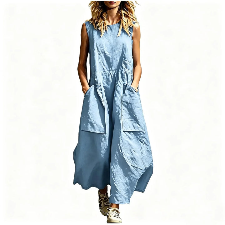 Maren Linen Pocket Maxi Dress