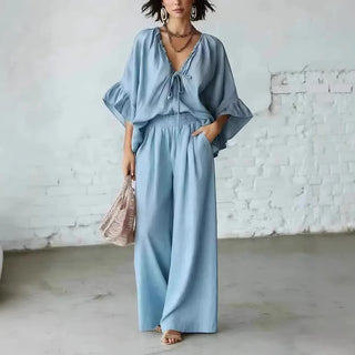 Lila Eleganter Jumpsuit mit weitem Bein