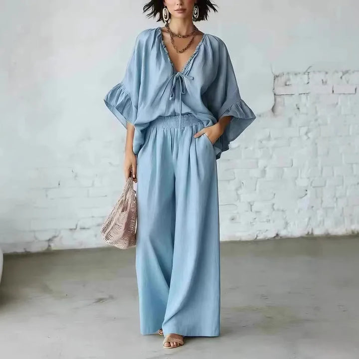 Lila Eleganter Jumpsuit mit weitem Bein