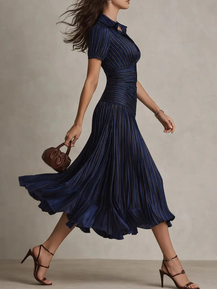 Zaffira Midi Kleid mit Falten