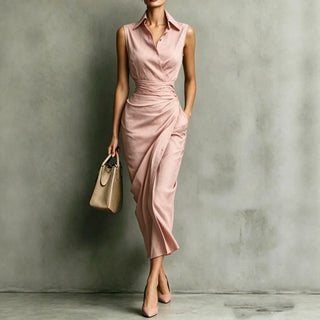 Dorian Midi-Kleid mit tailliertem Design