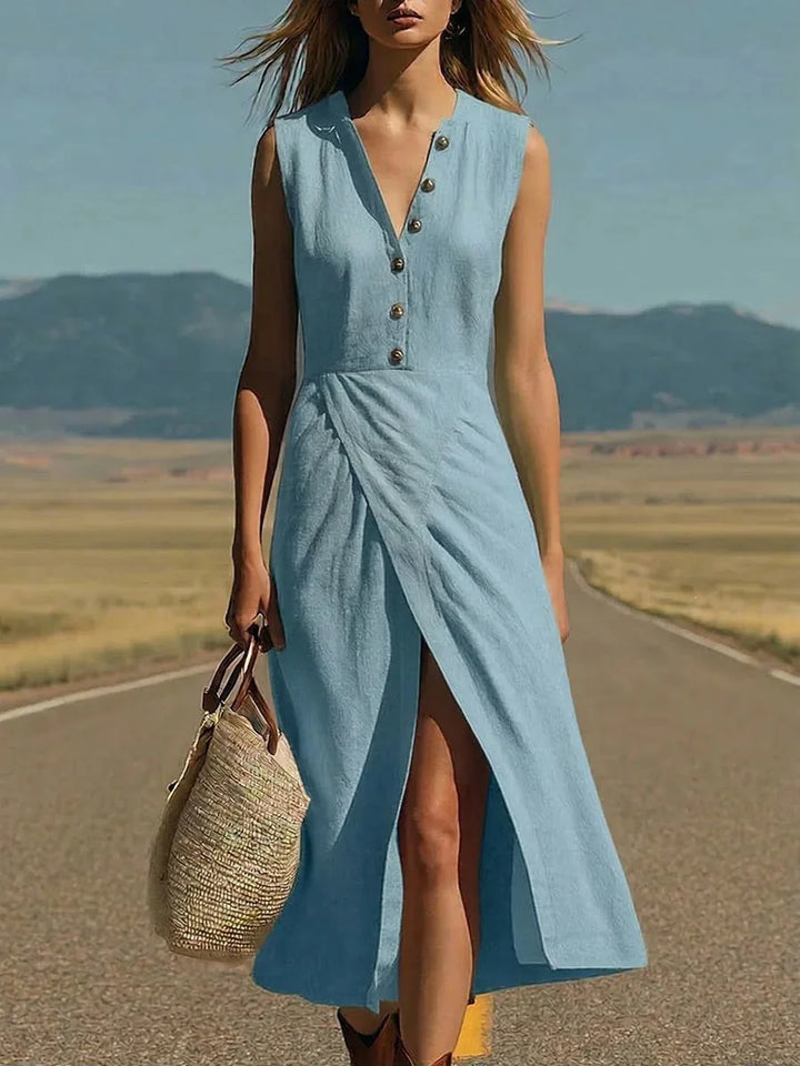 Ginnie Luftiges Midi-Kleid mit Knopfdetails