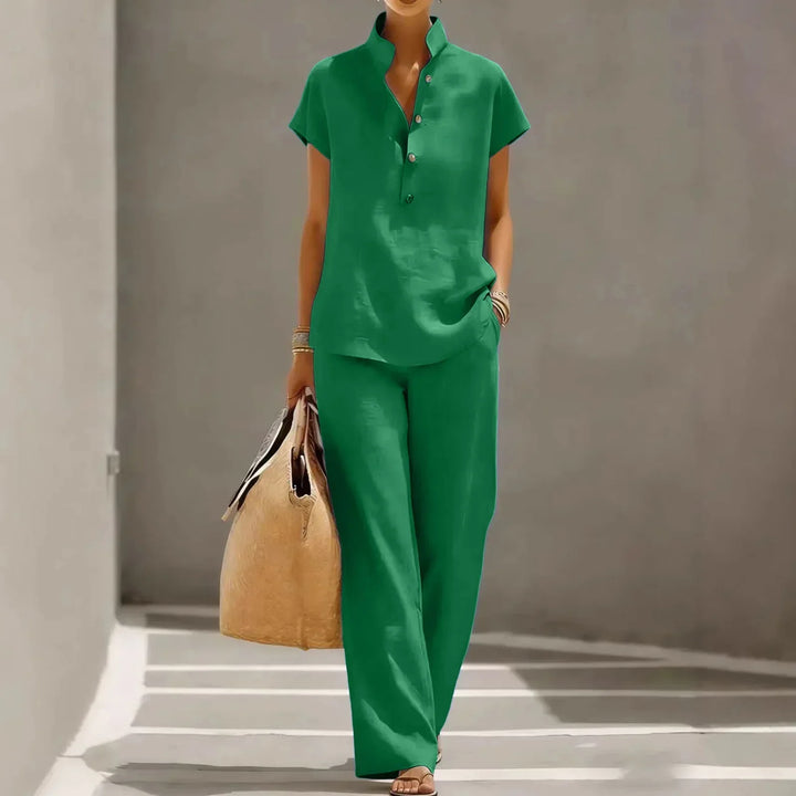 Vespera Atmungsaktives Leinen-Outfit im Set
