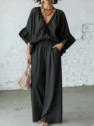 Lila Eleganter Jumpsuit mit weitem Bein