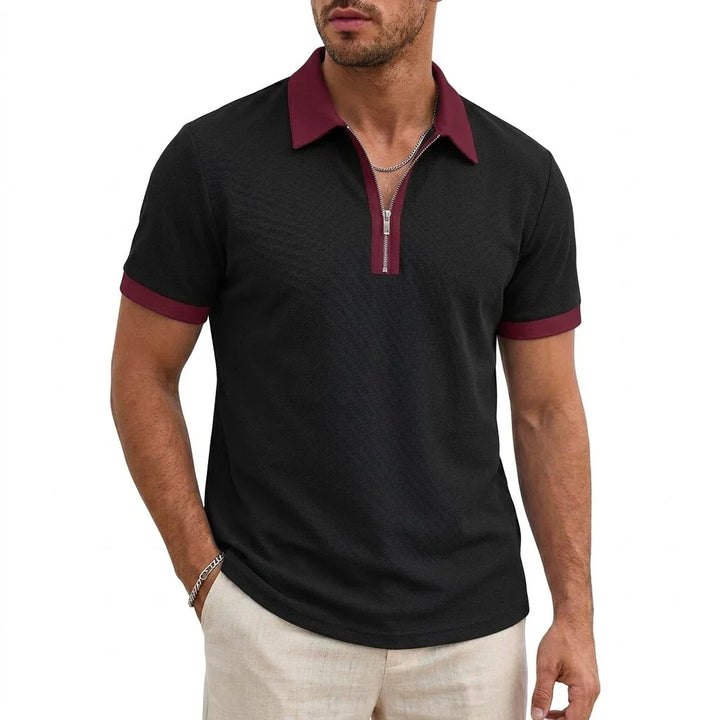 David Atmungsaktives Polo-Shirt mit Reißverschluss