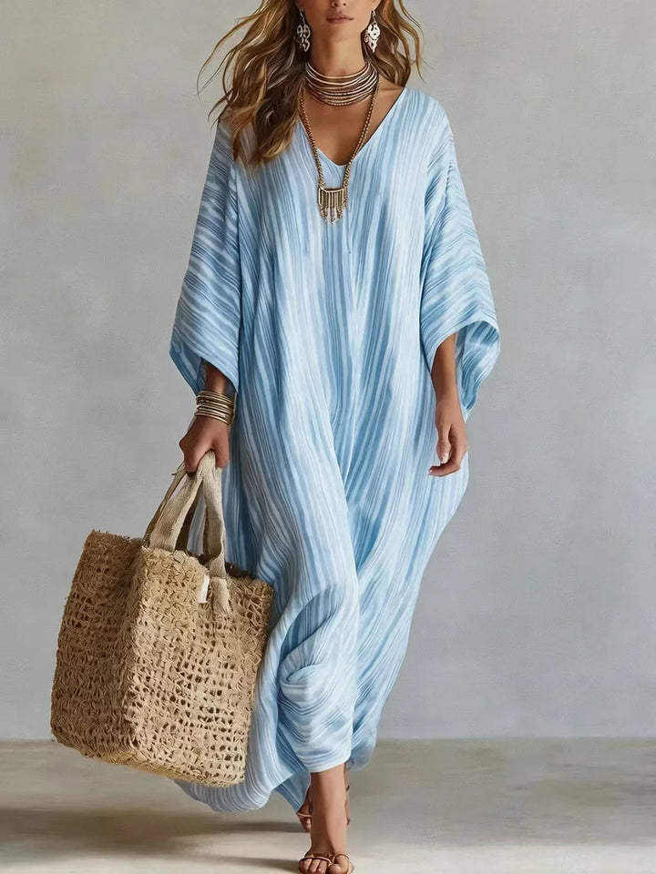 Gestreiftes Leinen-Sommerkleid von Monica