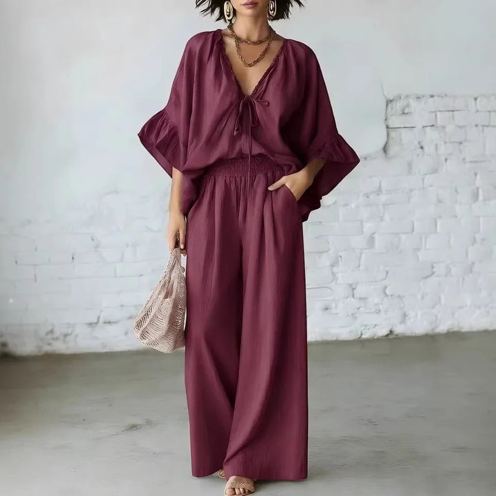 Lila Eleganter Jumpsuit mit weitem Bein