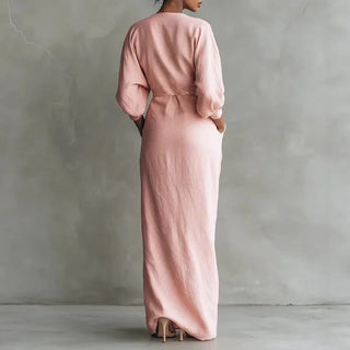 Kylie V-Neck Wrap Waist Maxi Dress