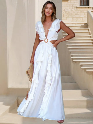 Orlinda Maxikleid mit Fließendem Rüschendesign