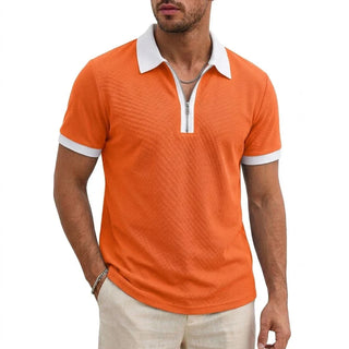 David Atmungsaktives Polo-Shirt mit Reißverschluss