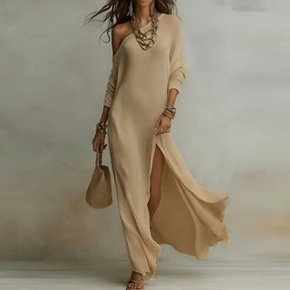 Elenora One-Shoulder Knit Dress