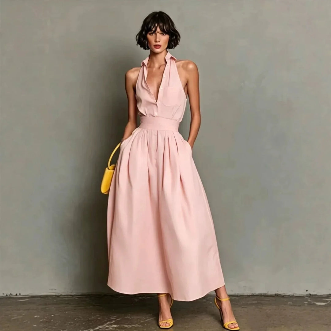 Carolina Kragen Midi Kleid