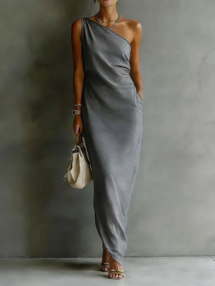 Alessia Maxikleid mit asymmetrischem Träger