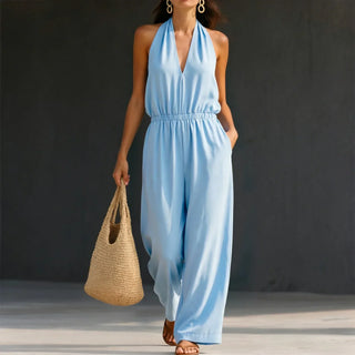 Valessia Breezy Halter Jumpsuit