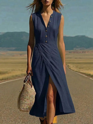 Ginnie Luftiges Midi-Kleid mit Knopfdetails
