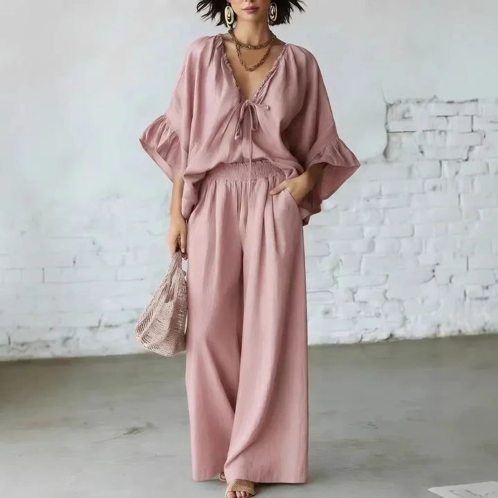 Lila Eleganter Jumpsuit mit weitem Bein