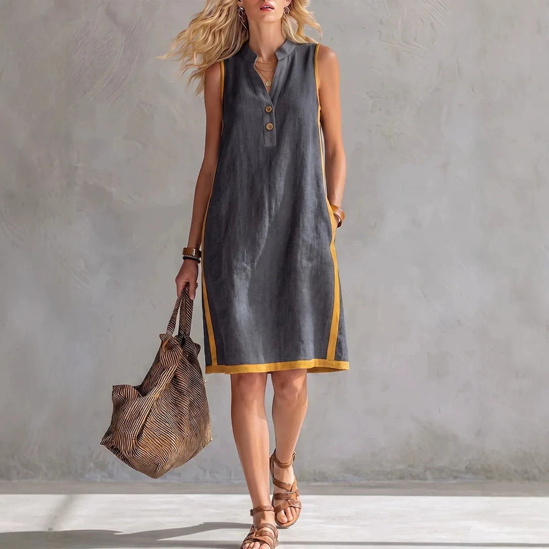 Miranova A-Linie Leinen Mini-Kleid