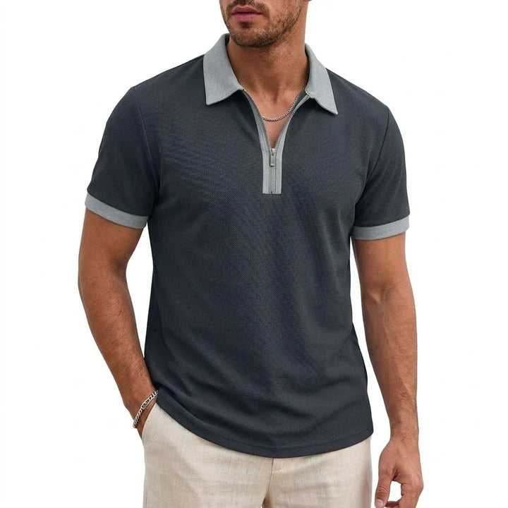 David Atmungsaktives Polo-Shirt mit Reißverschluss