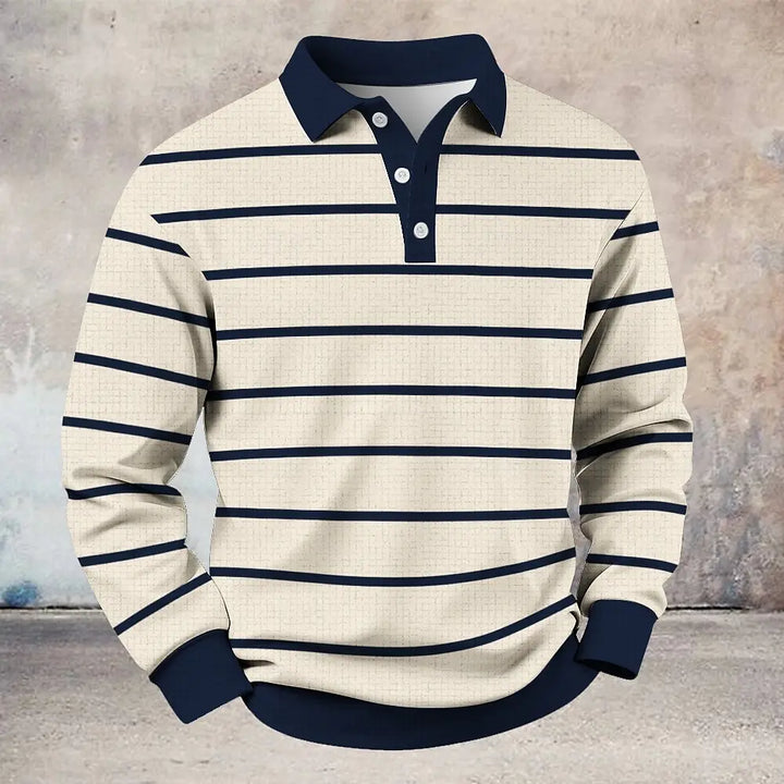 Gavin Atmungsaktives Gestreiftes Poloshirt