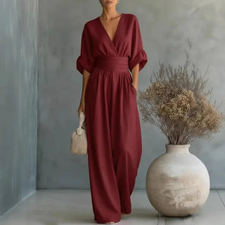Helena V-Neck Summer Jumpsuit
