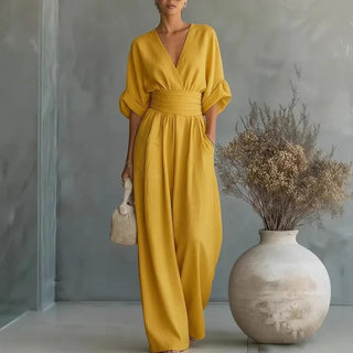 Helena V-Neck Summer Jumpsuit