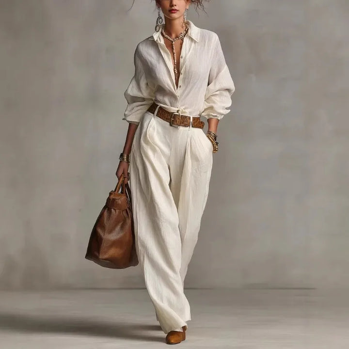 Avery Relaxed Fit Button-Up Lounge Set